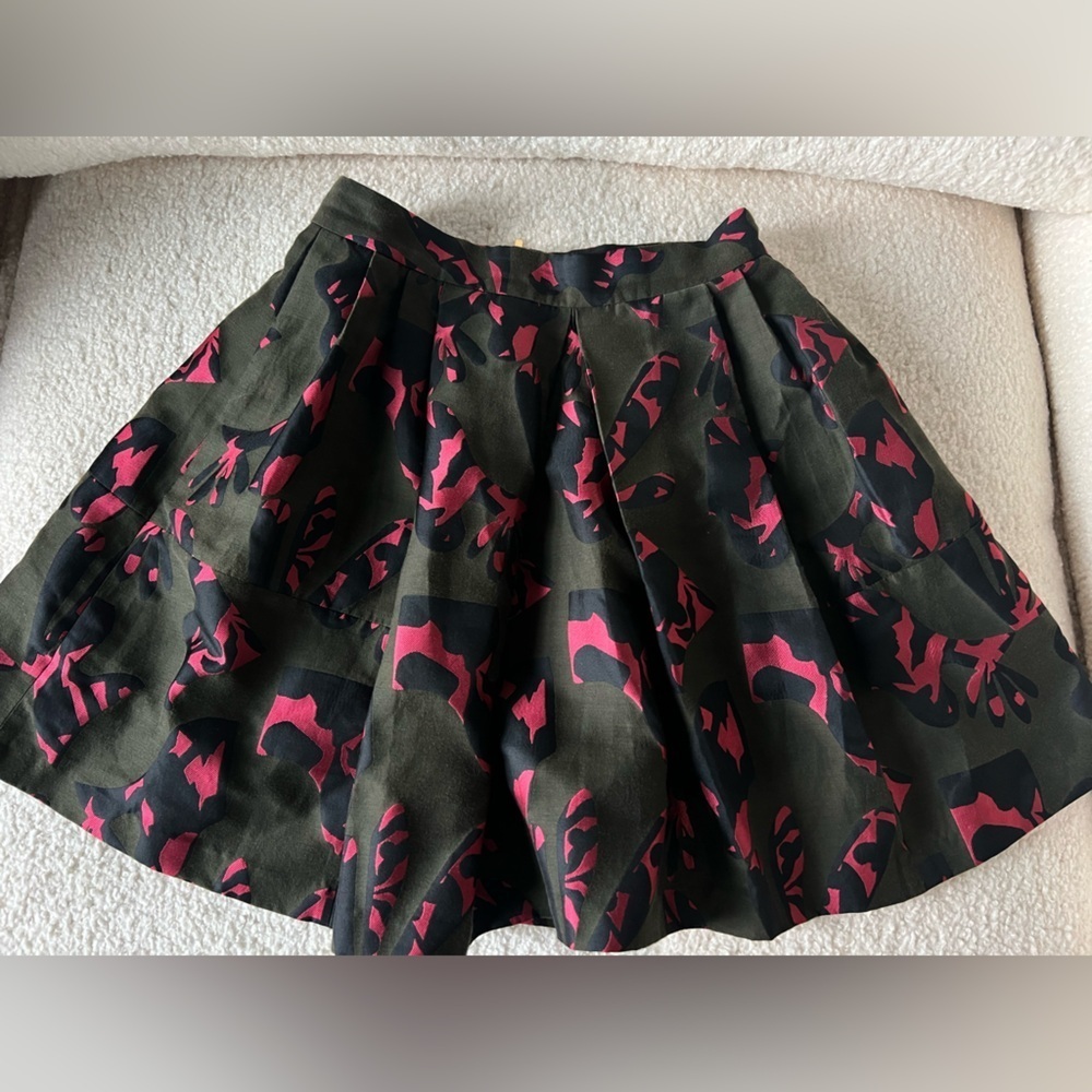 BANANA REPUBLIC PIECED JACQUARD FIT-AND-FLARE SKIRT